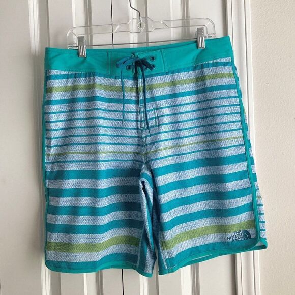The North Face Men's Whitecap Swim Board Shorts Green and Teal NWT size 34